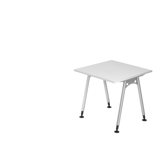Schreibtisch Adelaide - 680-760 mm höhenverstellbar - A-Fuß - B 800 mm - silber/weiß