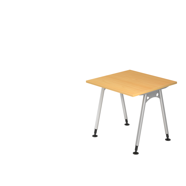 Schreibtisch Adelaide - 680-760 mm höhenverstellbar - A-Fuß - B 800 mm - silber/buche