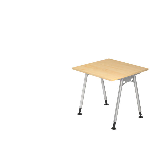 Schreibtisch Adelaide - 680-760 mm höhenverstellbar - A-Fuß - B 800 mm - silber/ahorn