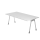 Schreibtisch Adelaide - 680-760 mm höhenverstellbar - A-Fuß - B 2000 x T 1000 mm - silber/weiß