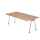 Schreibtisch Adelaide - 680-760 mm höhenverstellbar - A-Fuß - B 2000 x T 1000 mm - silber/nussbaum