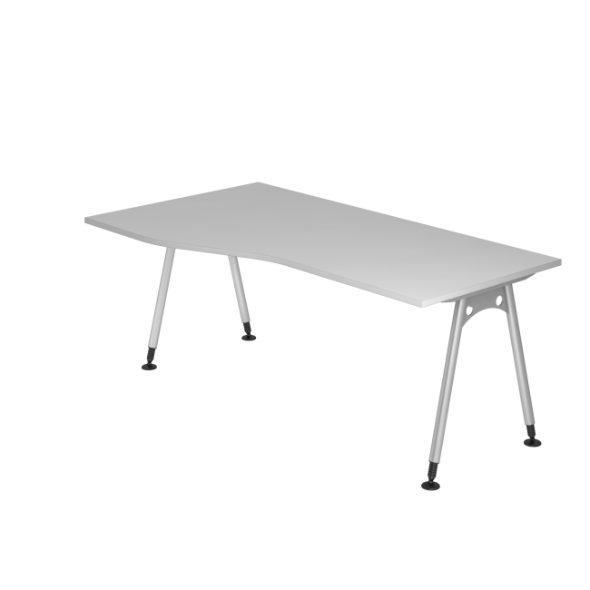 Freiformtisch Adelaide - 680-760 mm höhenverstellbar - A-Fuß - silber/grau