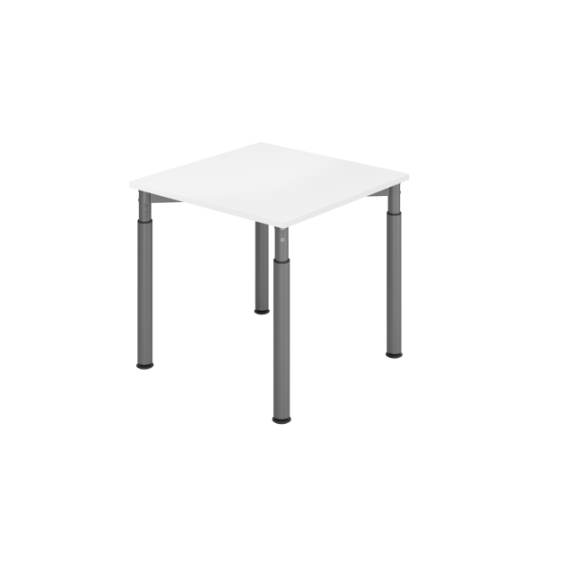 Schreibtisch Yale - 680-820 mm höhenverstellbar - B 800 mm - 4-Fuß - graphit/weiß