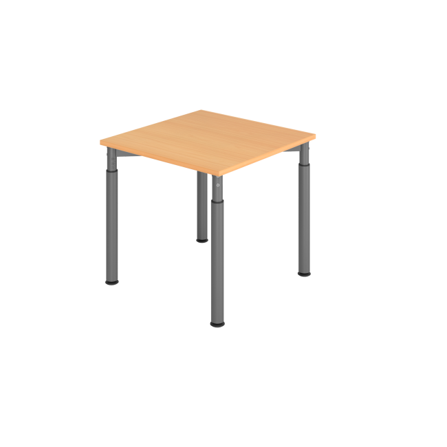 Schreibtisch Yale - 680-820 mm höhenverstellbar - B 800 mm - 4-Fuß - graphit/buche