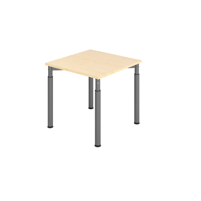 Schreibtisch Yale - 680-820 mm höhenverstellbar - B 800 mm - 4-Fuß - graphit/ahorn