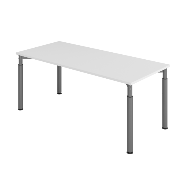 Schreibtisch Yale - 680-820 mm höhenverstellbar - B 1800 mm - 4-Fuß - graphit/grau