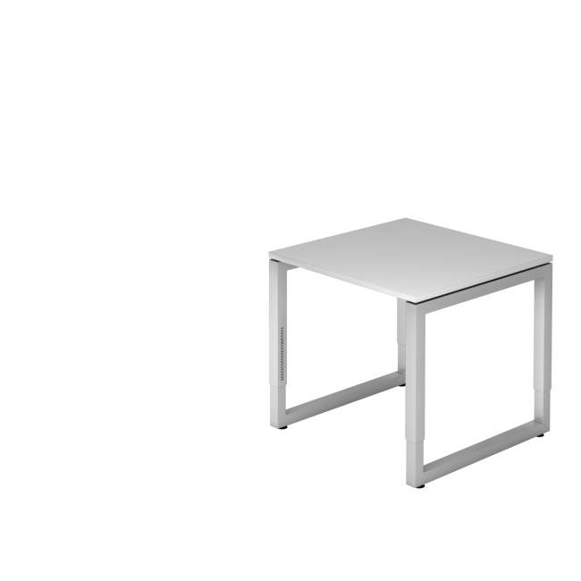 Schreibtisch Rotterdam - 650-850 mm höheneinstellbar - O-Fuß - B 800 mm - silber/grau