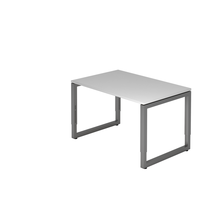 Schreibtisch Rotterdam - 650-850 mm höheneinstellbar - O-Fuß - B 1200 mm - graphit/grau