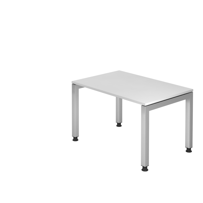 Schreibtisch Johannesburg - höheneinstellbar - B 1200 mm - U-Fuß - weiß