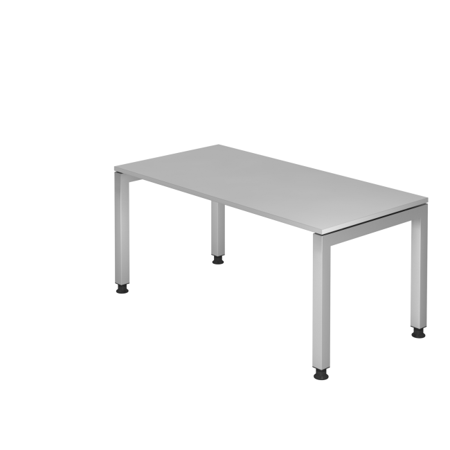 Schreibtisch Johannesburg - höheneinstellbar - B 1600 mm - U-Fuß - grau