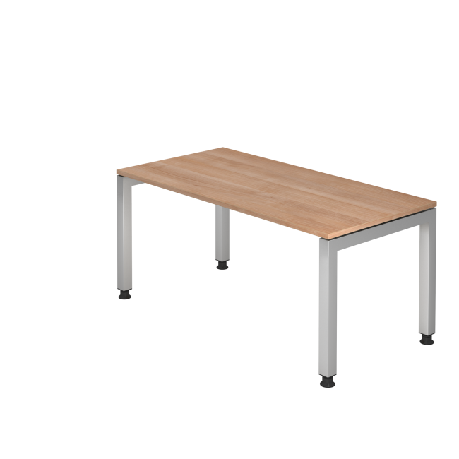Schreibtisch Johannesburg - höheneinstellbar - B 1600 mm - U-Fuß - nussbaum
