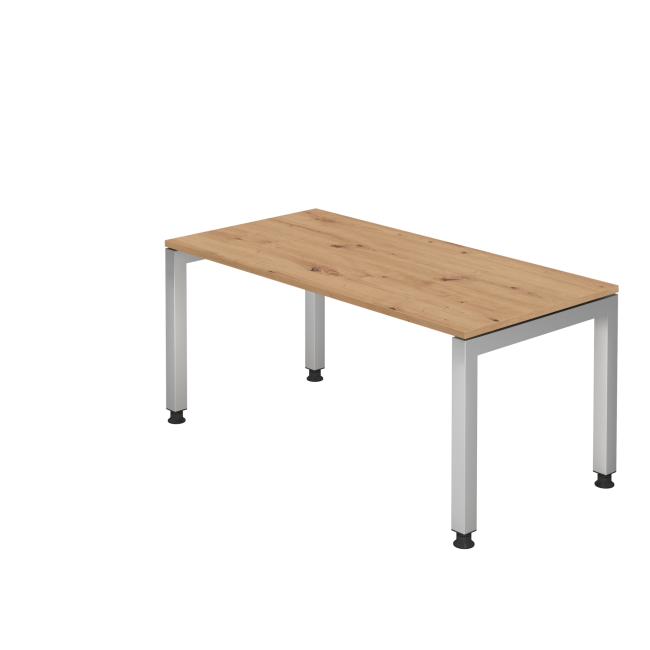 Schreibtisch Johannesburg - höheneinstellbar - B 1600 mm - U-Fuß - asteiche