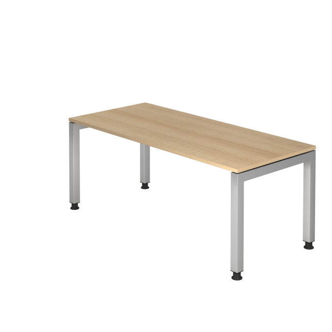 Schreibtisch Johannesburg - höheneinstellbar - B 1800 mm - U-Fuß - eiche