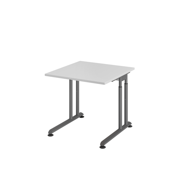 Schreibtisch Zürich - mechanisch höhenverstellbar - C-Fuß - Kabelwanne - B 800 mm - graphit/grau
