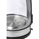 Wasserkocher - 2 L - 360&deg; drehbar - kabellos - schwarz/Glas