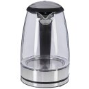 Wasserkocher - 1,7 L - 360&deg; drehbar - kabellos - schwarz/edelstahl/Glas