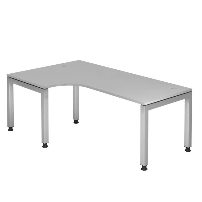 Winkelschreibtisch Johannesburg - 680-760 x 2000 x 800/1200 mm - U-Fuß - grau