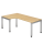 Winkelschreibtisch Johannesburg - 680-760 x 2000 x 800/1200 mm - U-Fuß - ahorn