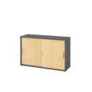 Schiebetürenschrank aus Holz - 2 Ordnerhöhen -...