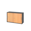 Schiebetürenschrank aus Holz - 2 Ordnerhöhen -...