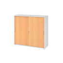 Schiebetürenschrank aus Holz - 3 Ordnerhöhen -...