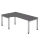 Winkelschreibtisch Johannesburg - 680-760 x 2000 x 800/1200 mm - U-Fuß- graphit