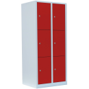 L&uuml;llmann&reg; XL F&auml;cherschrank mit 6 F&auml;chern - grau/rot