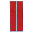 L&uuml;llmann&reg; XL F&auml;cherschrank mit 6 F&auml;chern - grau/rot