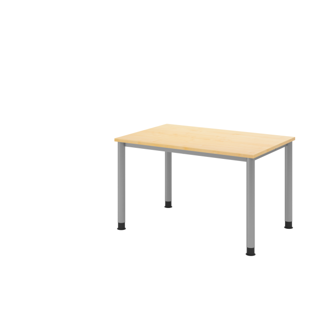 Schreibtisch Helsinki - B 1200 mm - 4-Fuß - höhenverstellbar - silber/ahorn