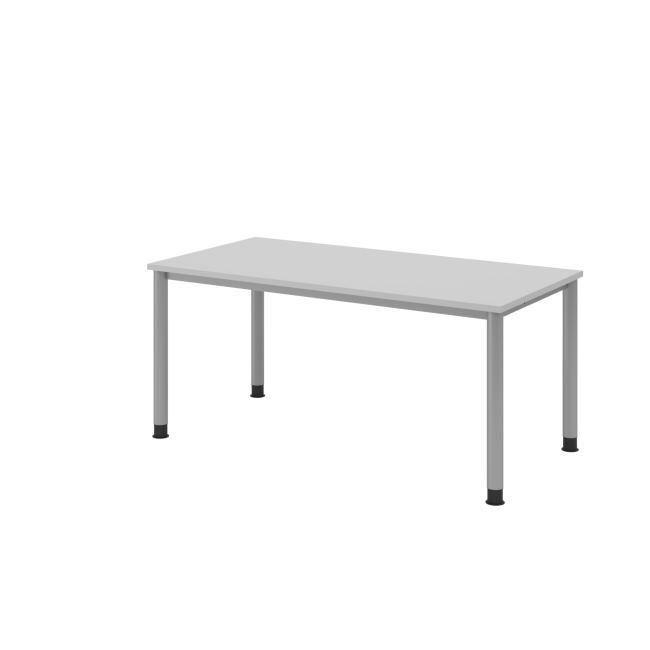 Schreibtisch Helsinki - B 1600 mm - 4-Fuß - höhenverstellbar - silber/grau