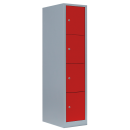 L&uuml;llmann&reg; XL F&auml;cherschrank mit 4 F&auml;chern - grau/rot