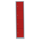 L&uuml;llmann&reg; XL F&auml;cherschrank mit 4 F&auml;chern - grau/rot