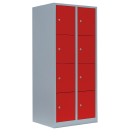 L&uuml;llmann&reg; XL F&auml;cherschrank mit 8 F&auml;chern - grau/rot