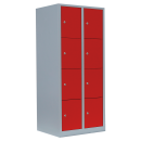 L&uuml;llmann&reg; XL F&auml;cherschrank mit 8 F&auml;chern - grau/rot