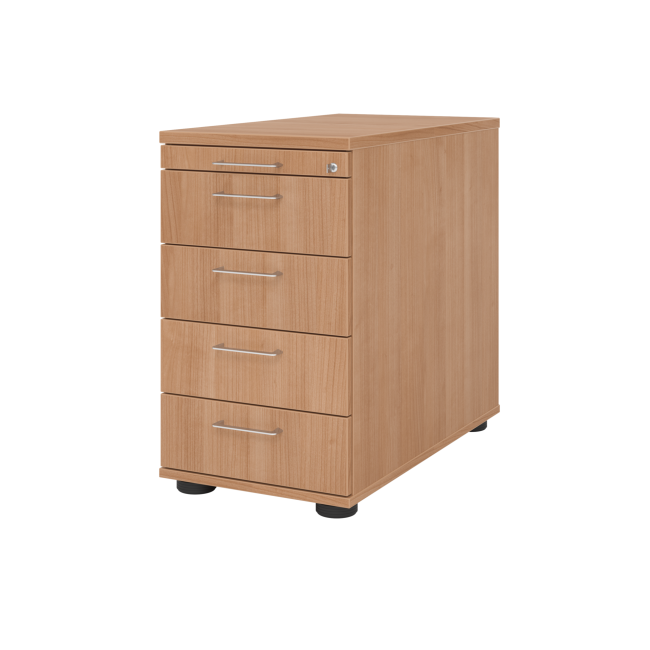 Standcontainer aus Holz - 5 Schubladen - nussbaum -...