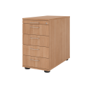 Standcontainer aus Holz - 5 Schubladen - nussbaum -...