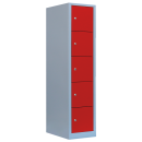 L&uuml;llmann&reg; XL F&auml;cherschrank mit 5 F&auml;chern - grau/rot