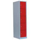 L&uuml;llmann&reg; XL F&auml;cherschrank mit 5 F&auml;chern - grau/rot