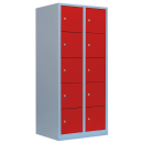 L&uuml;llmann&reg; XL F&auml;cherschrank mit 10 F&auml;chern - grau/rot