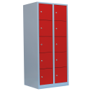 L&uuml;llmann&reg; XL F&auml;cherschrank mit 10 F&auml;chern - grau/rot