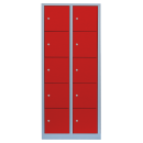 L&uuml;llmann&reg; XL F&auml;cherschrank mit 10 F&auml;chern - grau/rot