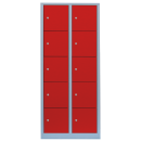 L&uuml;llmann&reg; XL F&auml;cherschrank mit 10 F&auml;chern - grau/rot