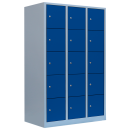 L&uuml;llmann&reg; XL F&auml;cherschrank mit 15 F&auml;chern - grau/blau