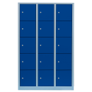 L&uuml;llmann&reg; XL F&auml;cherschrank mit 15 F&auml;chern - grau/blau