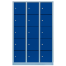 L&uuml;llmann&reg; XL F&auml;cherschrank mit 15 F&auml;chern - grau/blau