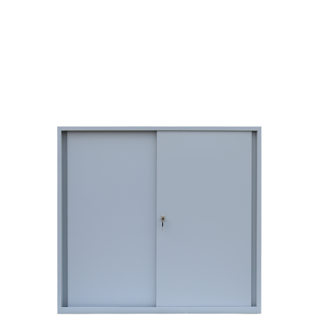 Schiebetürenschrank Schwebetürenschrank Metall abschließbar 109x120x45cm grau X-550145