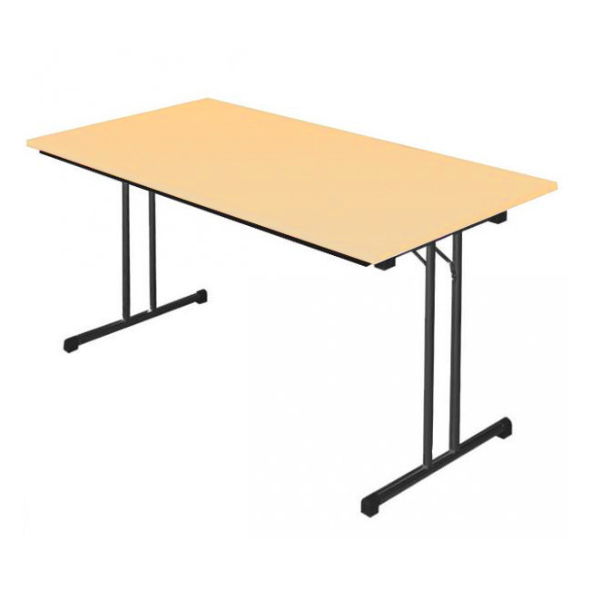 Klapptisch Besprechungstisch Schreibtisch 120x80cm schwarz/Ahorn 350492