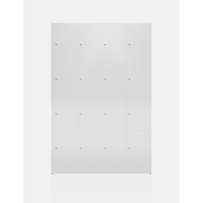 Seitenansicht Schließfachschrank Fächerschrank 16 Fächer Spind 180x118,5x50cm Wertfachschrank grau X-520440