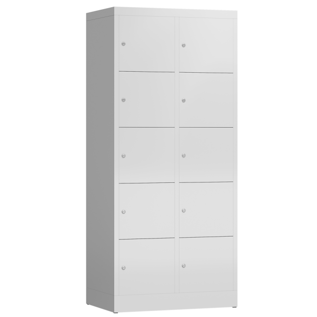 Seitenansicht XL Schließfachschrank Fächerschrank Spind 10 Fächer 1800 x 800 x 500 mm grau X-523520_1