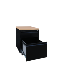 B&uuml;ro Rollcontainer B&uuml;rocontainer mit H&auml;ngeregistratur f&uuml;r DIN A4 H&auml;ngemappen 62x46x59cm Schwarz/Buche-Dekor 505201